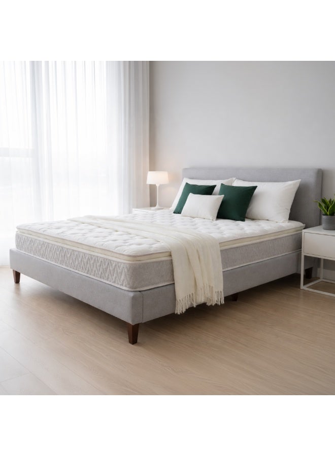 ريكسال هوم مرتبة Euro Seren بارتفاع 20 سم مع Pillow Top ونظام زنبركات الجيب، تخفيف الضغط وعزل الحركة، دعم طبي متوسط الصلابة لنوم صحي – مقاس كاليفورنيا كوين 160 × 200 سم - Image 2